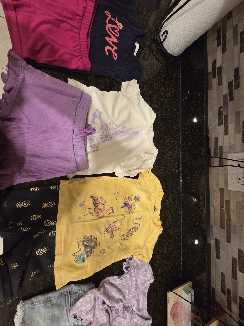 Girls Yellow Mermaid Tee with Pastel Accents